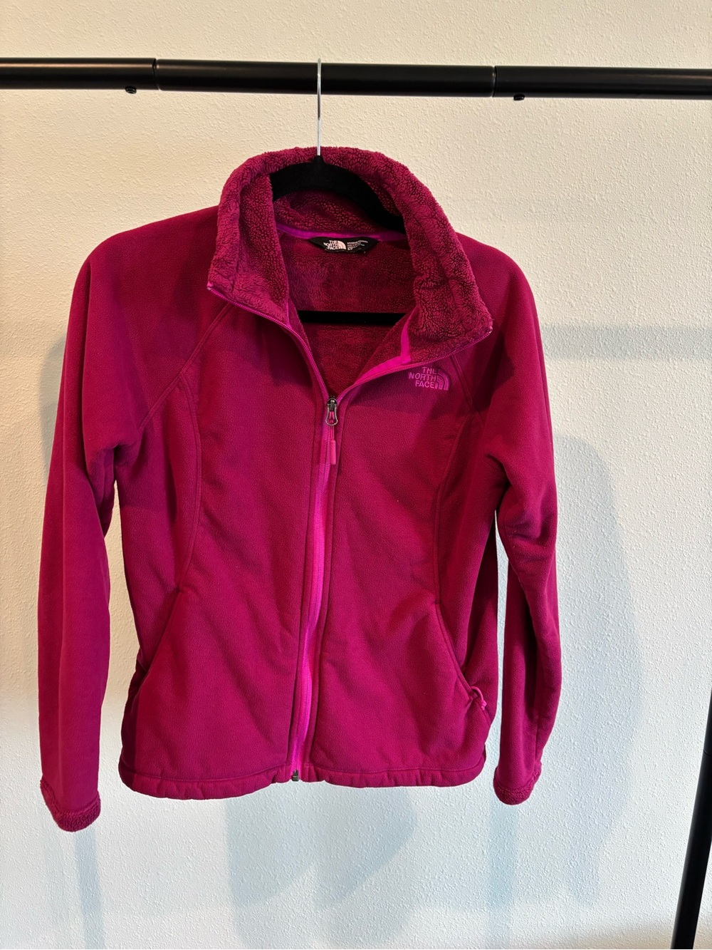 Womens fuzzy North Face jacket